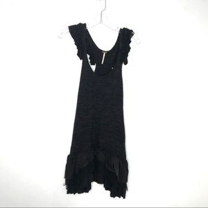 Free People Black Racerback Beaded Space Dye Tunic